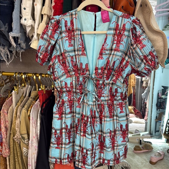 Queen of Sparkles plaid crawfish dress - Picture 4 of 7